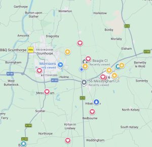 Map of where we teach