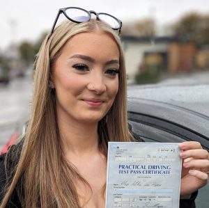 Abbie passed her driving test first time