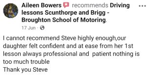 Review of driving lessons given by the Broughton School of Motoring in Kirton