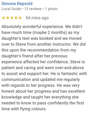 Ashley's review of her driving lessons with the Broughton School of Motoring in Scunthorpe