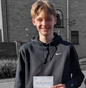 Billy passed his driving test first time