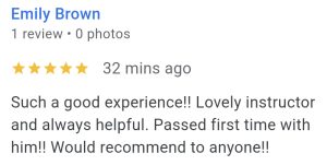Emily's review of her driving lessons