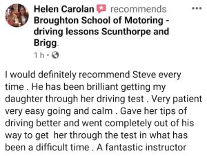 Review of driving lessons in Scunthorpe