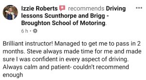 Izzie's review of her driving lessons