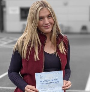 Izzie passed first time