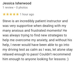 Jess Isherwood review of her driving lessons