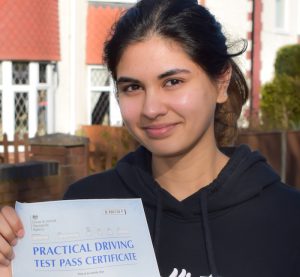 Khalida passed her driving test in Scunthorpe