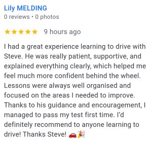 Lily's review of her driving lessons in Scunthorpe