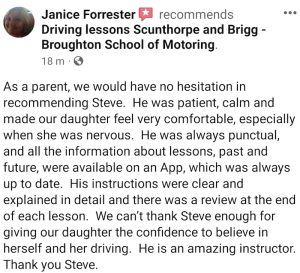Review of driving lessons in Scunthorpe