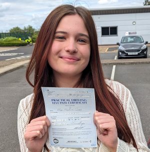 Maddy passed first time with zero faults!
