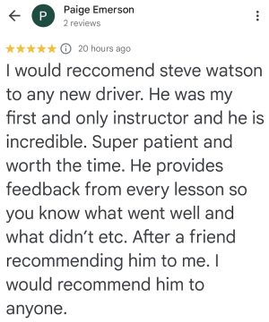 Paige's review of her driving lessons in Scunthorpe