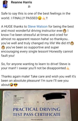 Review of driving lessons in Scunthorpe provided by the Broughton School of Motoring