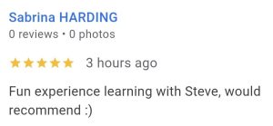 Sabrina passed first time after taking a short intensive course.