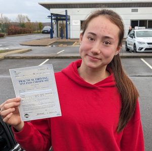 Sabrina took an intensive course and passed first time.