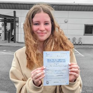 Sinead passed with just 1 little driver fault on a really busy day