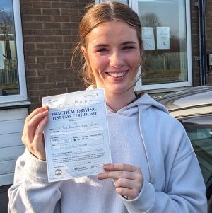 Tilly passed her driving test in Grimsby